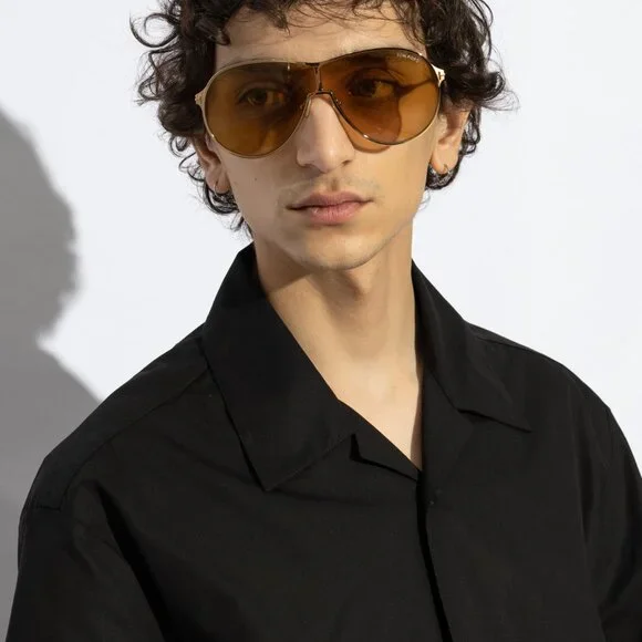Tom Ford Gaia FT1174 28K Aviator Sunglasses – Rose Gold/Roviex display picture 1